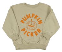 Světlebéžová mikina s nápisem a dýní George