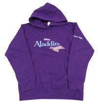 Fialová mikina s nápisem a kapucí Awdis