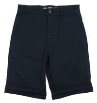 Tmavomodré plátěné chino kraťasy Primark