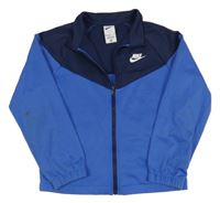 Modrá sportovní propínací mikina s logem Nike