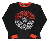 Černo-červené pyžamové triko s potiskem - Pokémon