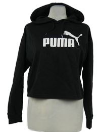 Dámská černá crop oversize mikina s logem a kapucí Puma