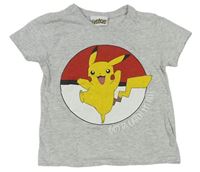 Šedé pyžamové tričko s Pikachu 
