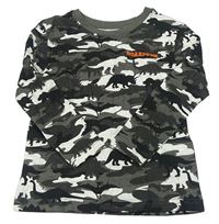 Černo-šedé army triko s nápisem Primark