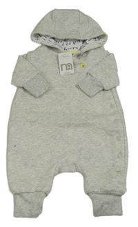 Světlešedá tepláková zateplená kombinéza s kapucí Mothercare