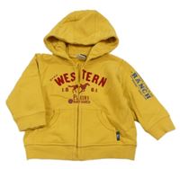 Žlutá propínací mikina s nápisem a kapucí H&M