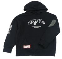 Černá mikina s nápisem a kapucí zn. Marvel