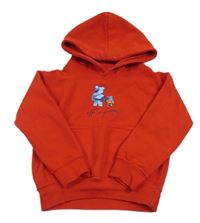 Červená mikina s medvídky a kapucí 