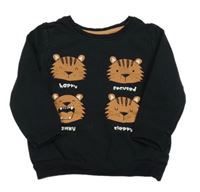 Černá mikina s tygry