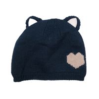 Tmavomodrá čepice se srdíčkem a ušima Tom Tailor