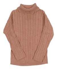 Růžový vzorovaný svetr s rolákem Next