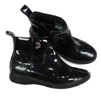 Černé kožené lesklé kotníkové boty Clarks vel. 27