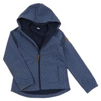 Tmavomodrá vzorovaná softshellová bunda s kapucí Yigga