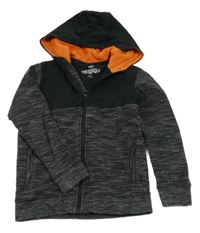 Černo-melírovaná propínací mikina s kapucí M&S