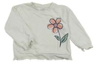 Bílá mikina s kytičkou Topolino