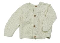 Krémový perforovaný propínací svetr F&F