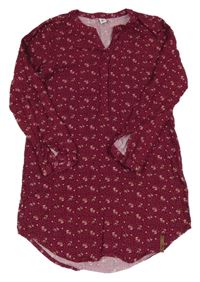 Vínové puntíkaté šaty s kytičkami Yigga