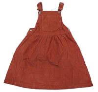 Cihlové manšestrové laclové šaty Topolino