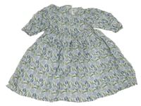 Světlemodro-zelené květované lehké šaty Dunnes