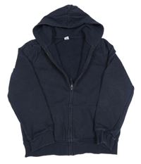 Černá propínací mikina s kapucí Tu