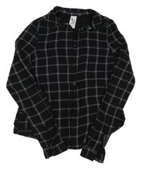 Černo-bílá kostkovaná crop halenka C&A