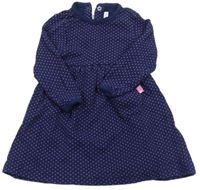 Tmavomodré bavlněné šaty s puntíky Jojo Maman Bebé