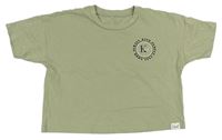 Khaki crop tričko s nápisem George