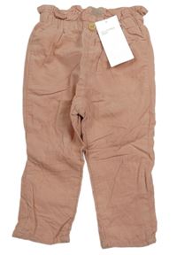 Světlerůžové manšestrové podšité kalhoty H&M
