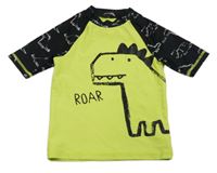 Neonově zeleno-černé UV tričko s dinosaurem zn. F&F