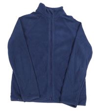 Tmavomodrá propínací fleecová mikina se stojáčkem Y.F.K.