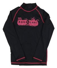 Černo-růžové UV triko s nápisem Agua lung