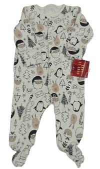 Nové - Bílý overal s vánočním motivem Matalan