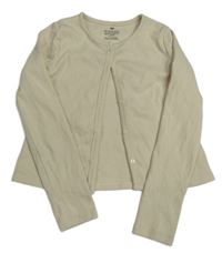 Béžová žebrovaná propínací mikina H&M