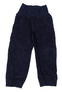 Tmavmodré podšité manšestrové kalhoty Impidimpi