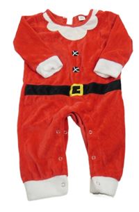Červeno-bílý sametový overal - Santa Claus 