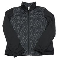 Černo-šedá propínací funkční sportovní mikina Decathlon