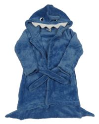 Modrý chlupatý župan s kapucí - žralok Orsolino