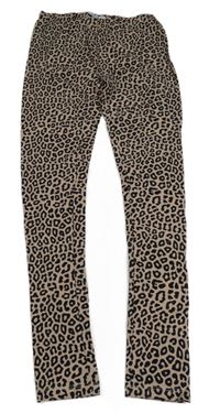 Broskvovo-černé vzorované legíny Reserved