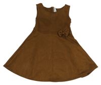 Hnědé semišové šaty s mašlí Sirin girls