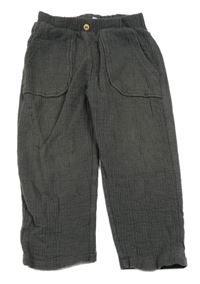 Šedé mušelínové kalhoty Zara