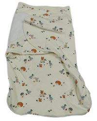Smetanový zavinovací spací pytel se zvířátky 