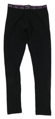 Černé legíny s nápisy Threadbare 