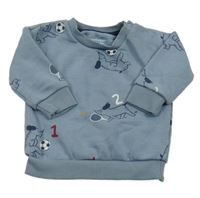 Modrošedá mikina s pejsky Primark