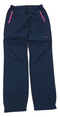 Tmavomodré šusťákové outdoorové kalhoty CMP