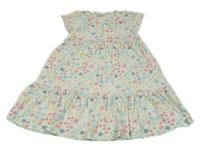 Bílo-barevné kytičkované bavlněné šaty Topolino 