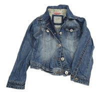 Modrá riflová crop bunda Next