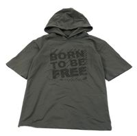 Šedá tepláková vesta s nápisem a kapucí Ergeenomixx