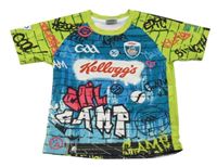 Modro-limetkové sportovní tričko s nápisy Masita 