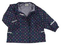 Tmavomodrá šusťáková nepromokavá bunda s puntíky Impidimpi