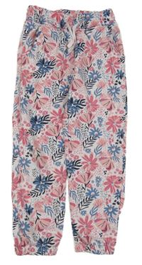 Bílé květované tepláky Lupilu